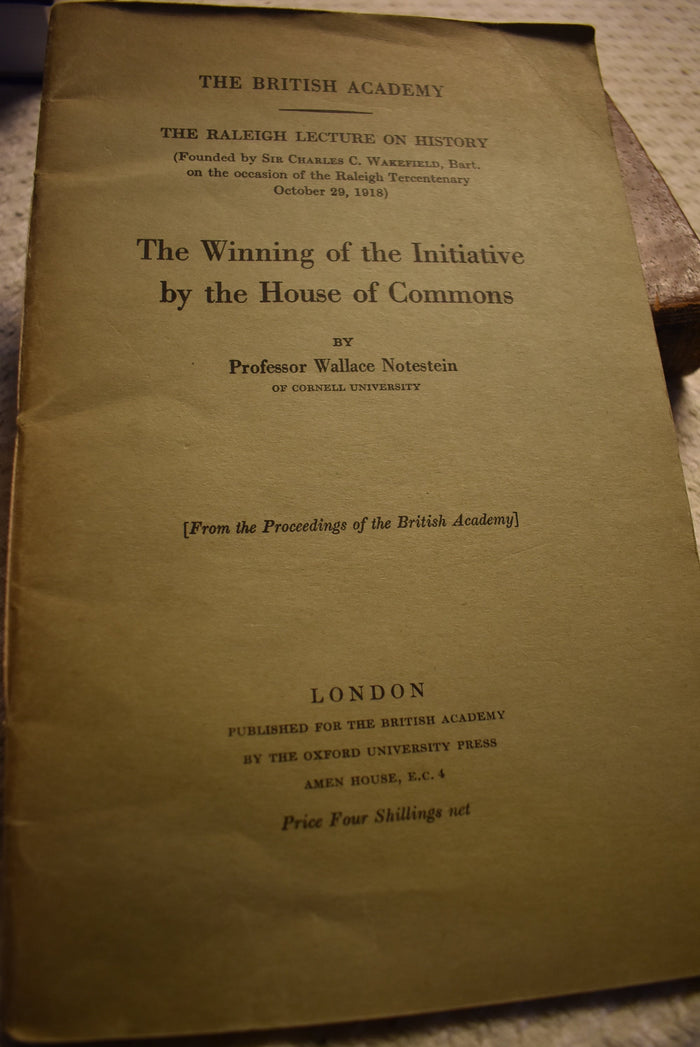 The Winning of the Initiative by the House of Commons