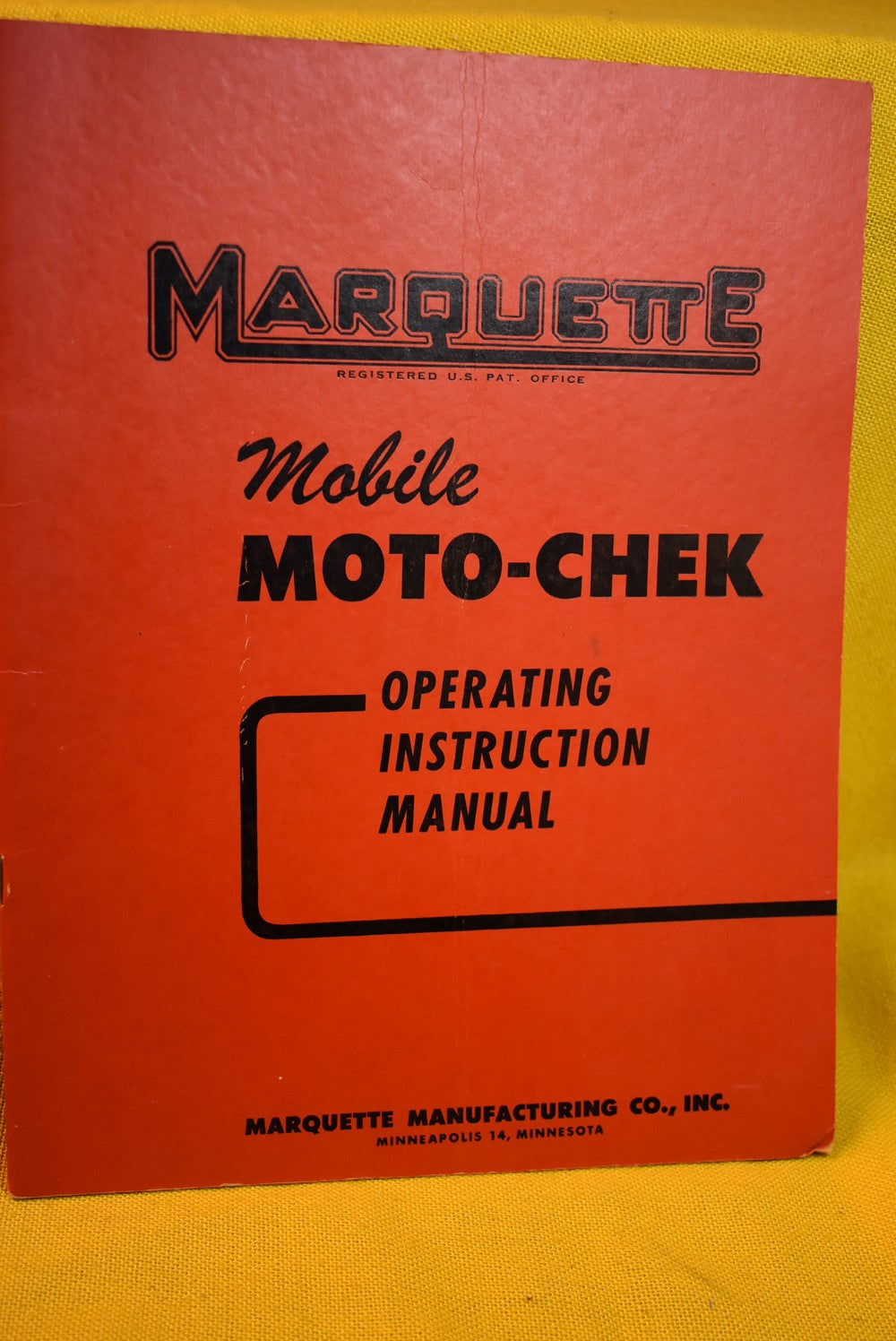 Marquette Mobile Moto-Check Operating Instruction Manual