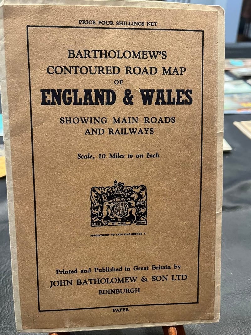 Bartholomew's Countoured Road Map of England & Wales