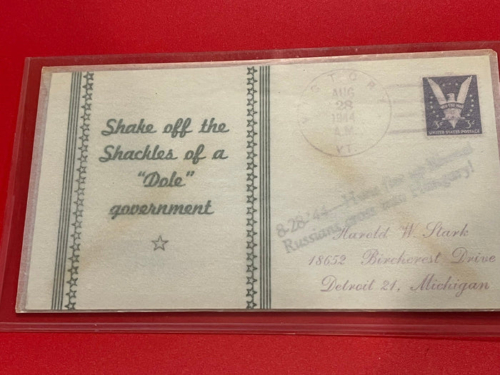 Patriotic WWII Envelope - shake off the shackles