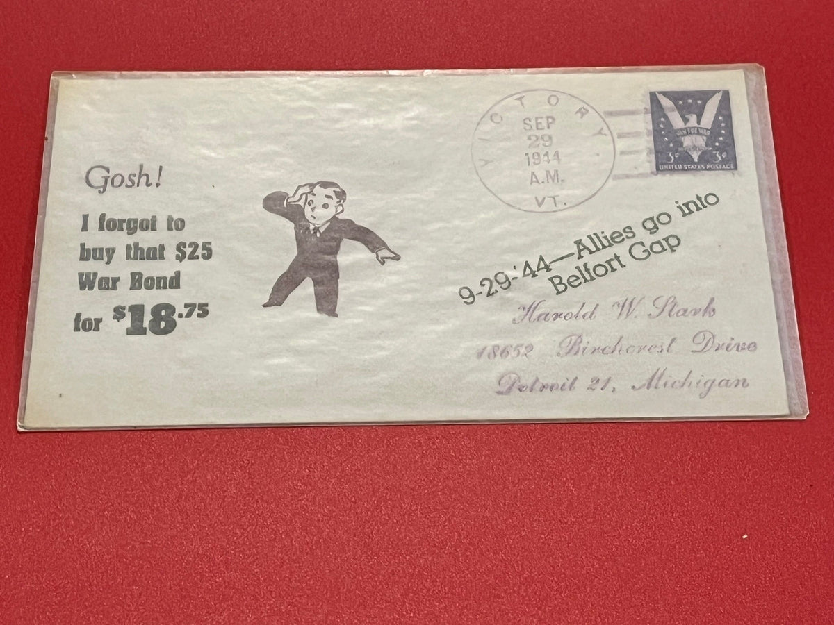 Patriotic WWII Envelope - war bonds