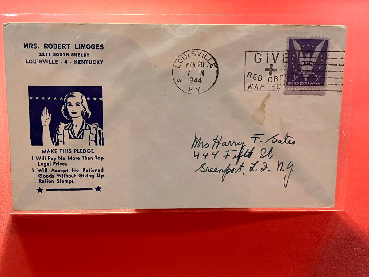 Patriotic WWII Envelope - ration pledge