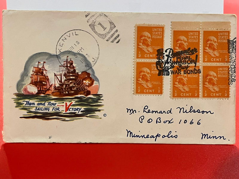 Patriotic WWII cover - sailing for victory