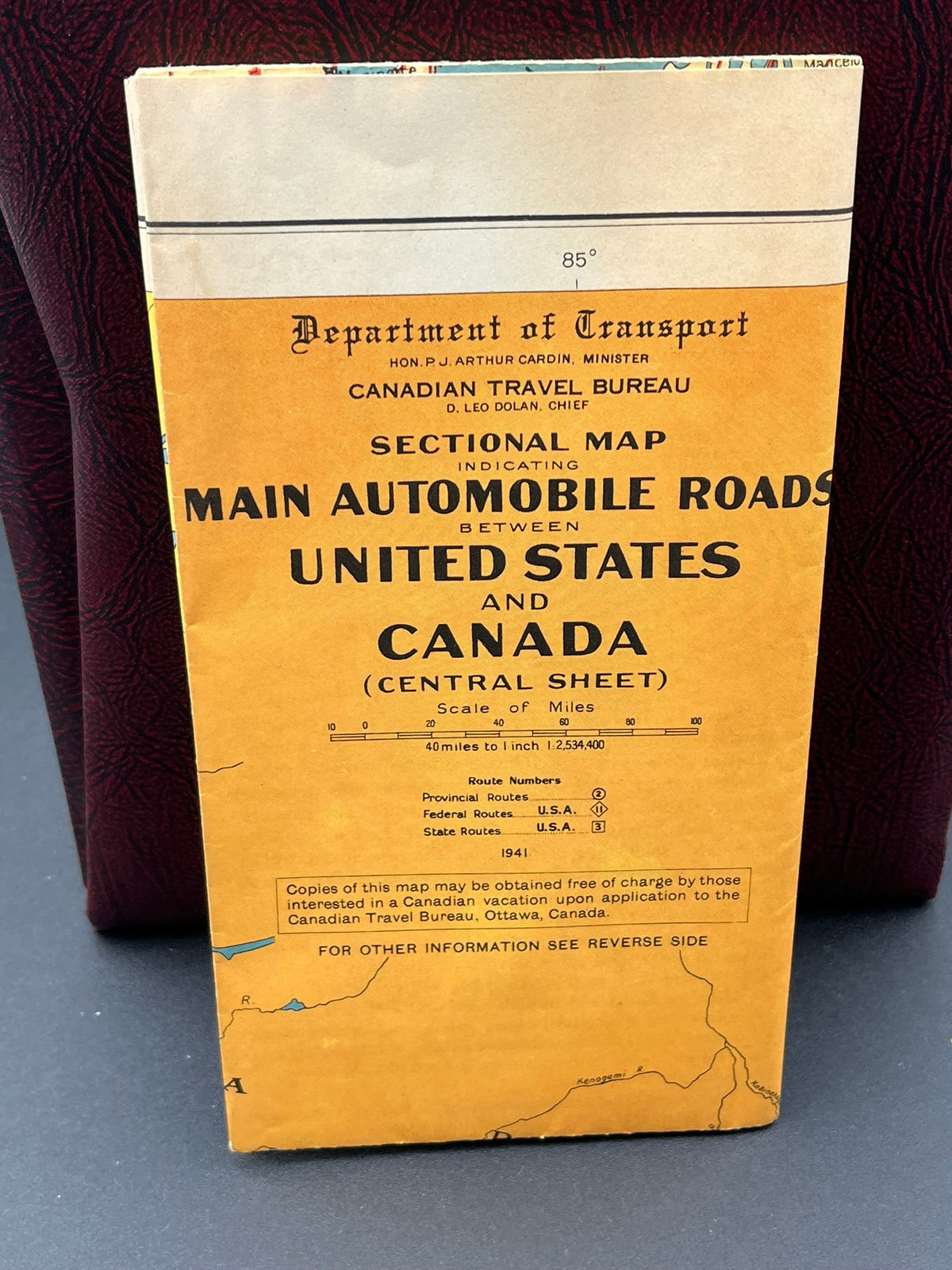 Main Automobile Roads between United States and Canada. (Central sheet)