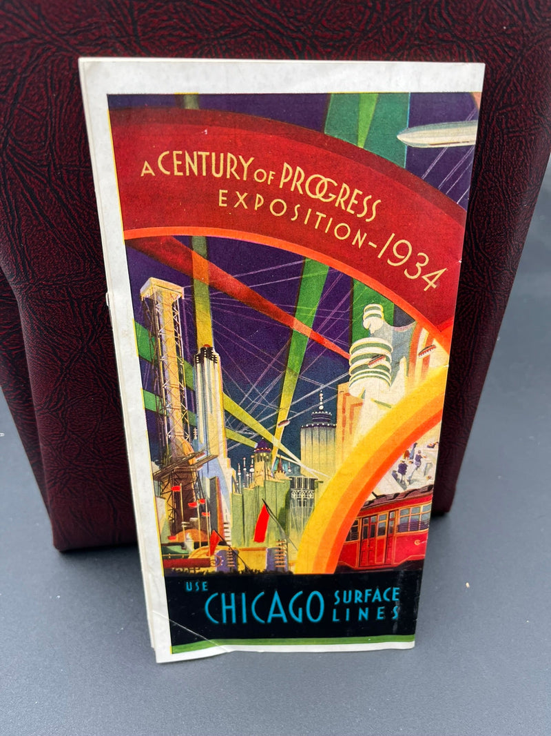 1934 Chicago Worlds Fair Street Card tourist brochure