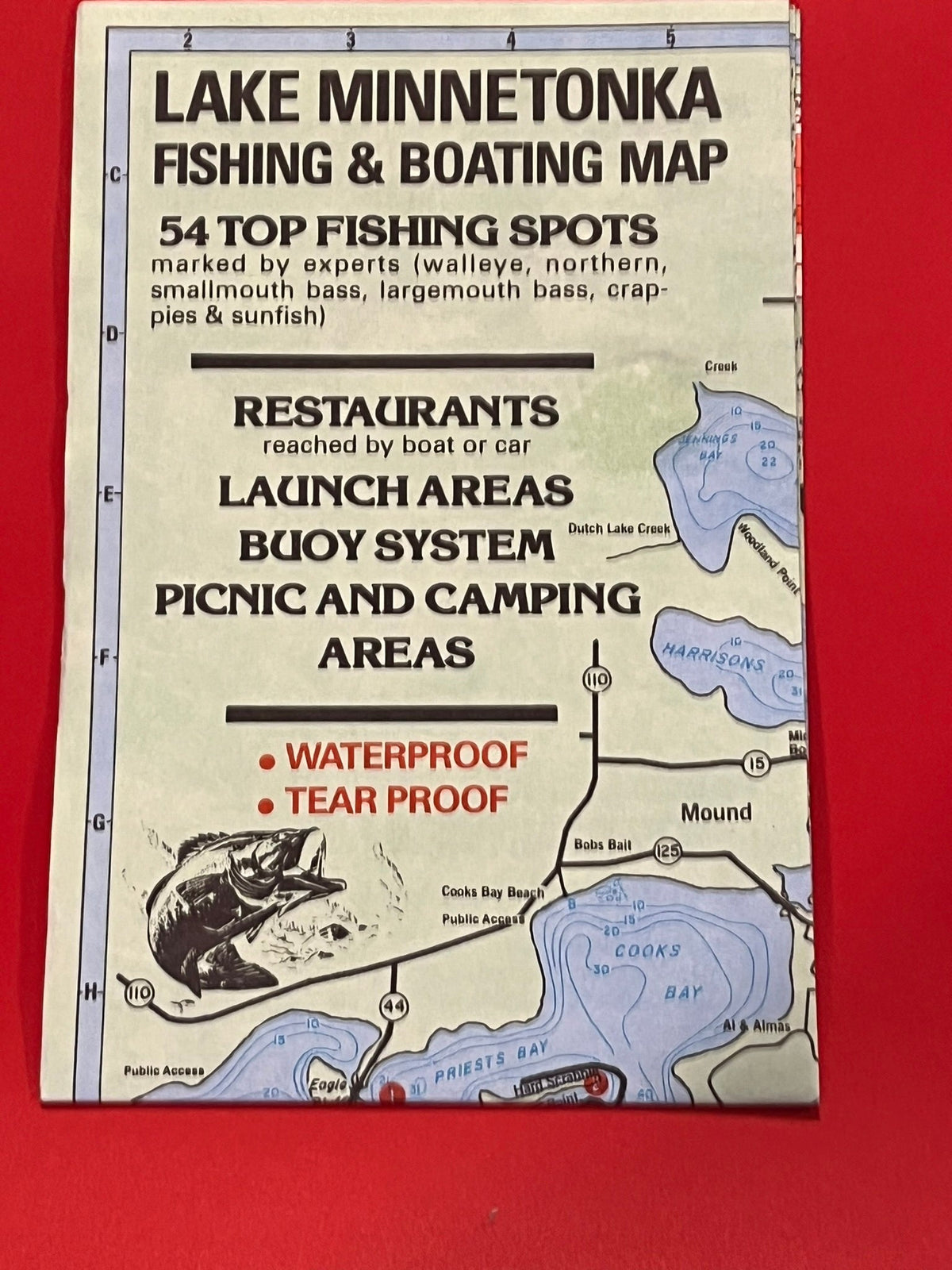 1990 Lake Minnetonka Fishing & Boating Map