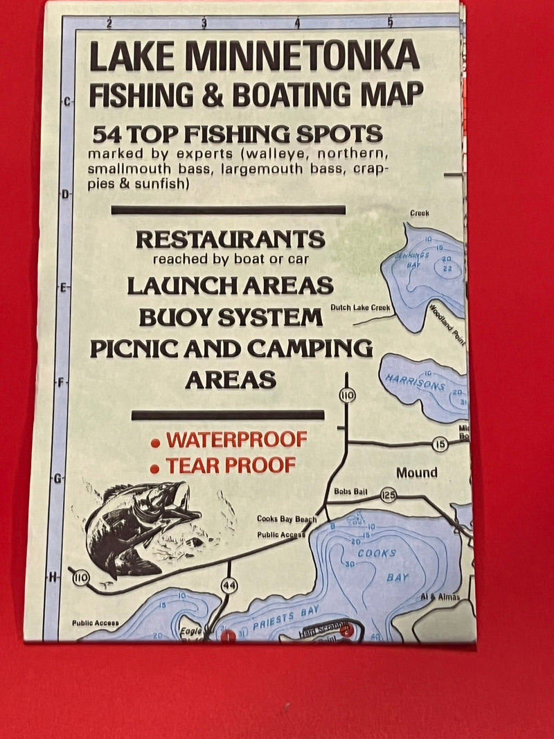 1990 Lake Minnetonka Fishing & Boating Map