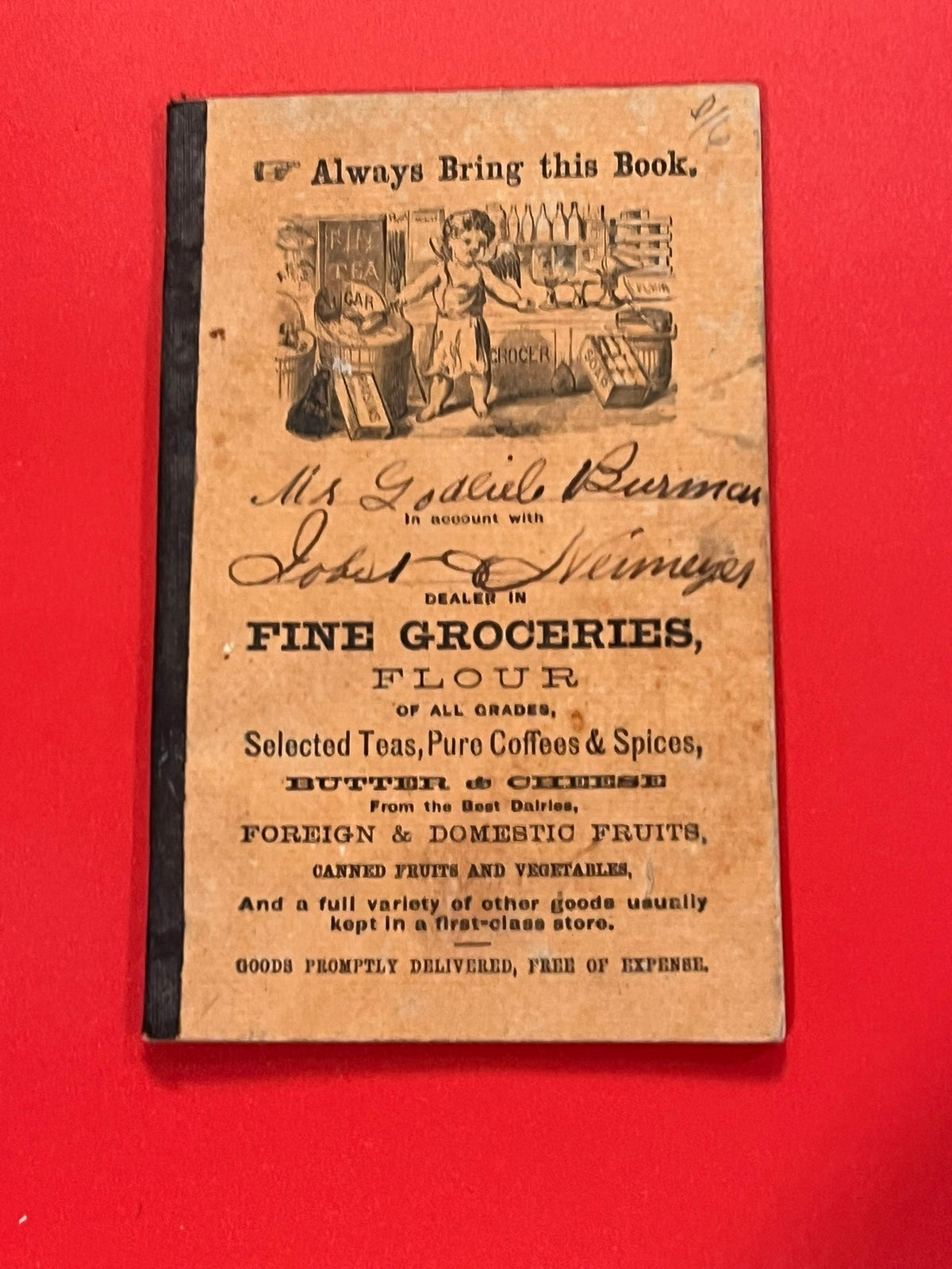 1915 Grocery Shopping list book.