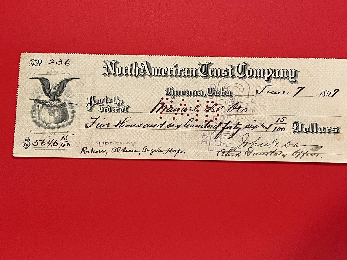 1899 Check for $5,646.15