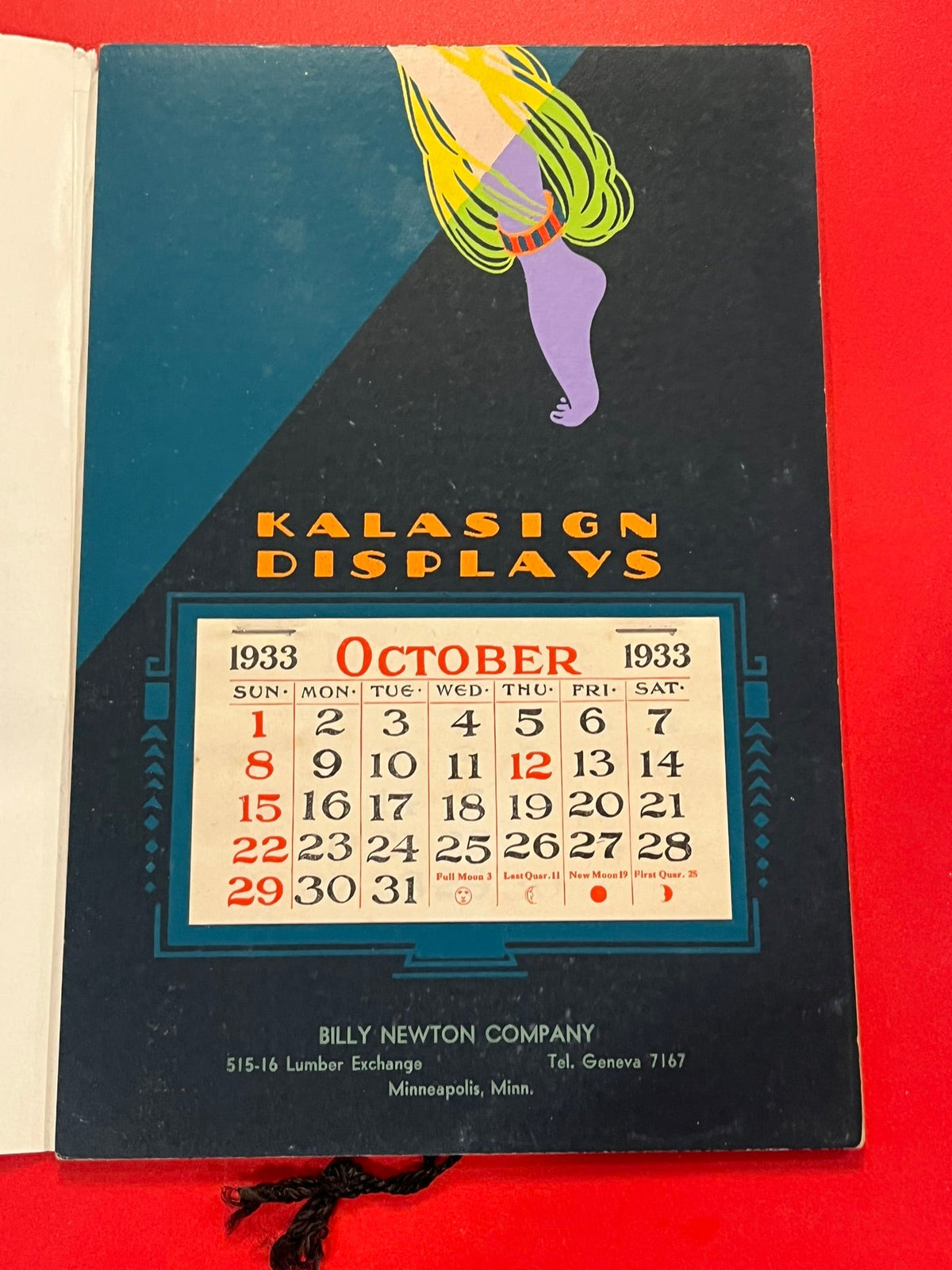 1933 Kalasign Display Calendar