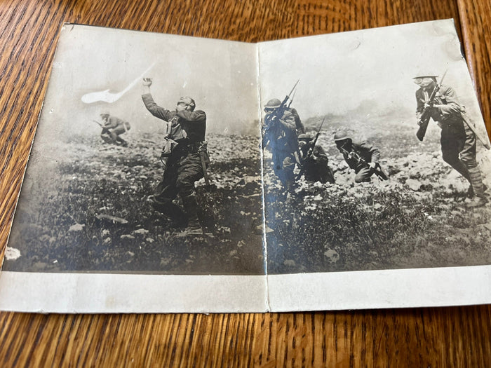 WWI Photo scene of Doughboys attacking the Germans.