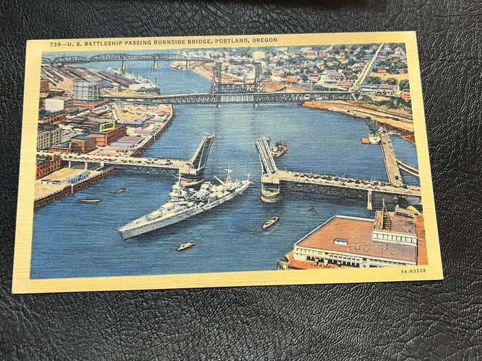 U.S. Battleship passing Burnside Bridge - Portl;and