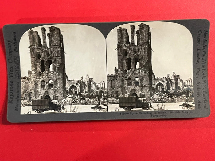 Ypres Cathedral and British Lory - WWI