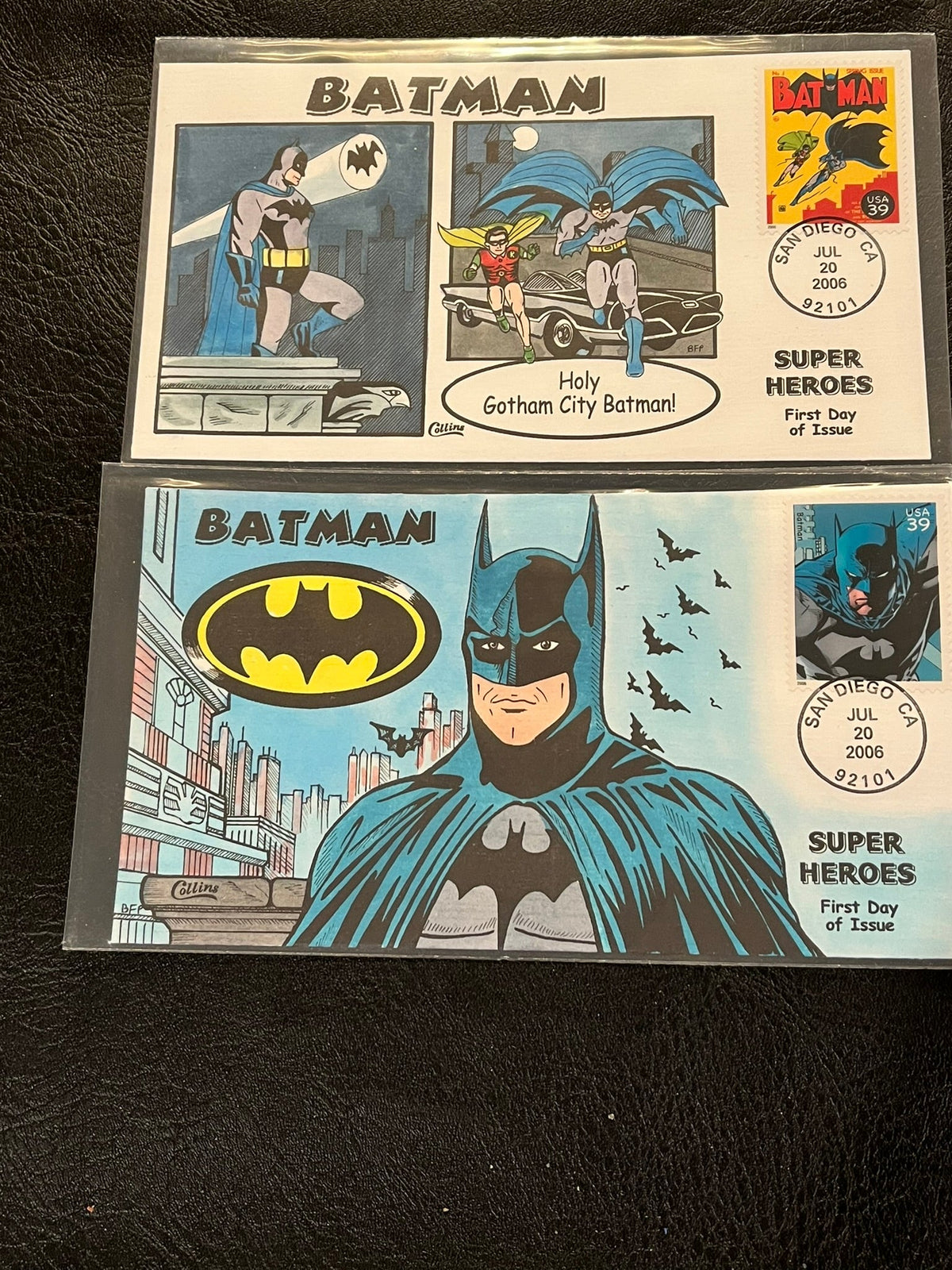 Batman Hand colored FDC Set