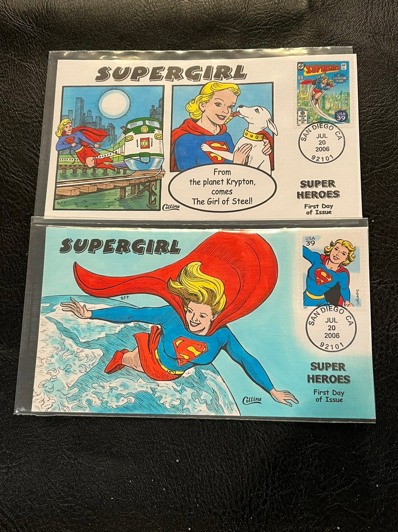 Supergirl Hand Colored FDC Set