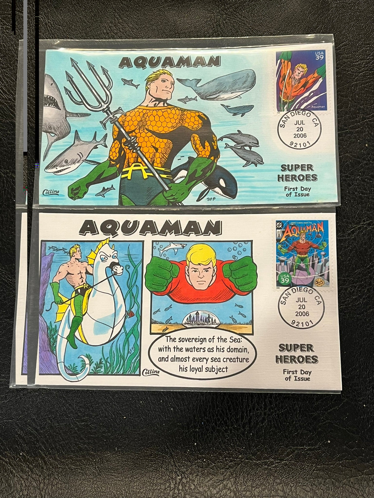 Aquaman Hand Colored FDC Set.