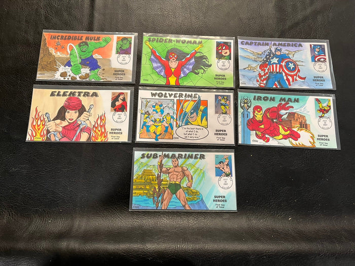 Super Heroes Hand Colored  FDC Set