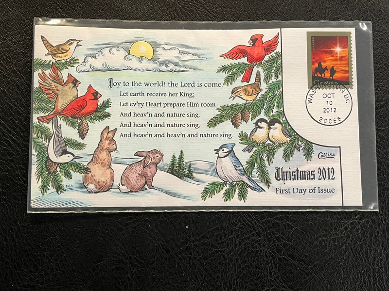 Christmas 2012 Hand Colored FDC