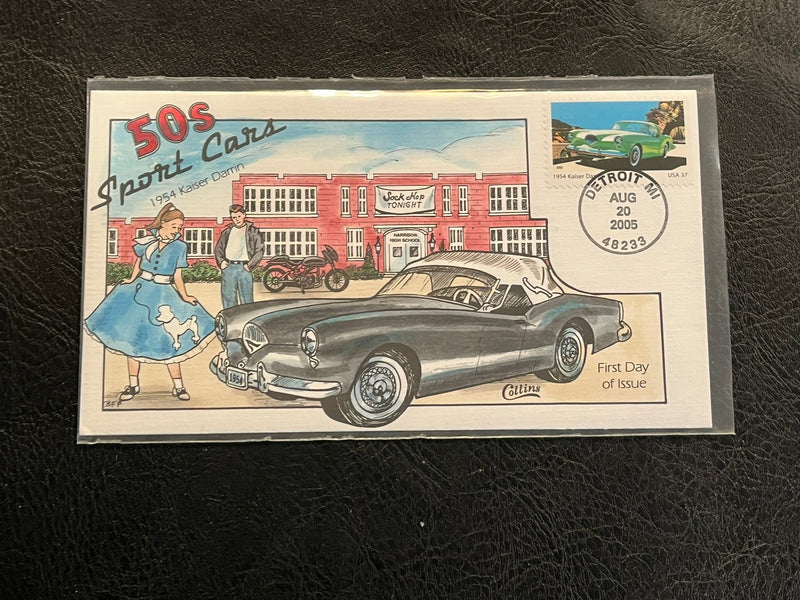 50s Sport Cars Hand Colored FDC.