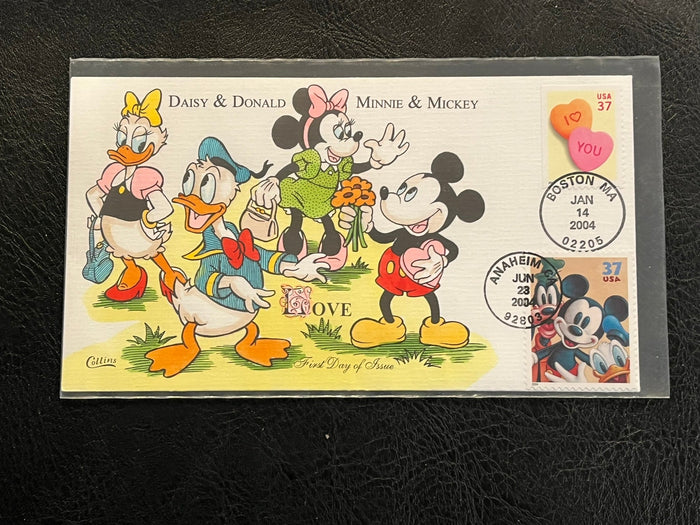 Daisy & Donald, Minnie & Mickey FDC Hand Painted