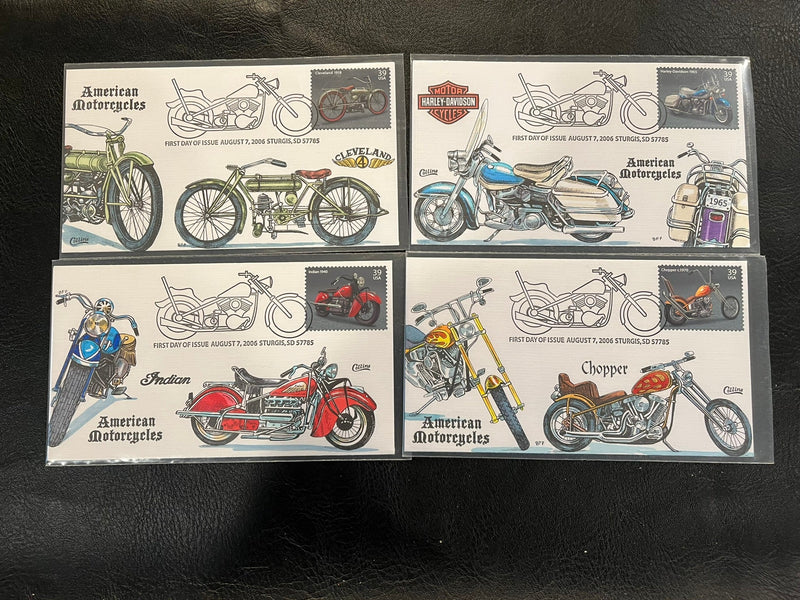 American Motorcycles Hand Painted FDC