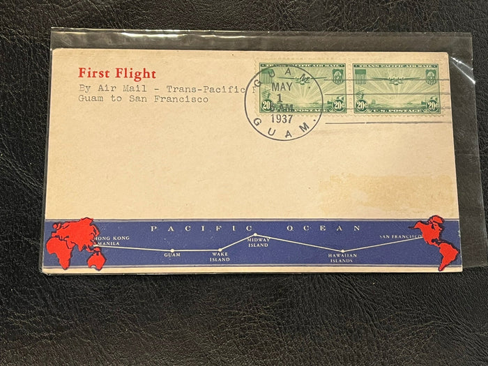 First flight Cover. Pan American - Guam - San Francisco. 1937