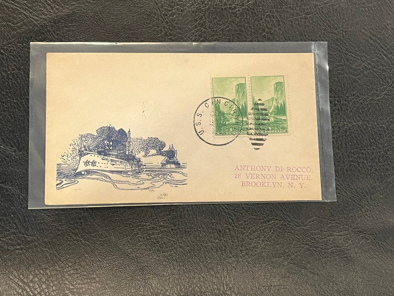 U.S.S. Cincinatti CL6 - Ship Cancelled cover. 1934