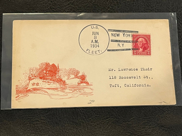 US Fleet Navy Cancelled cover 1934