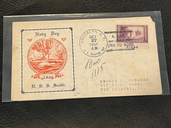 USS Seattle - 1934 Navy Day Cover