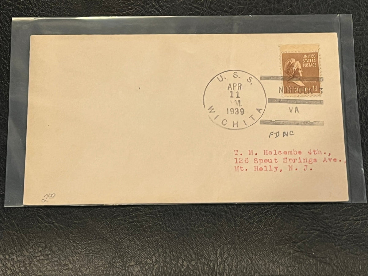 U.S.S. Wichita ship cancelled cover.