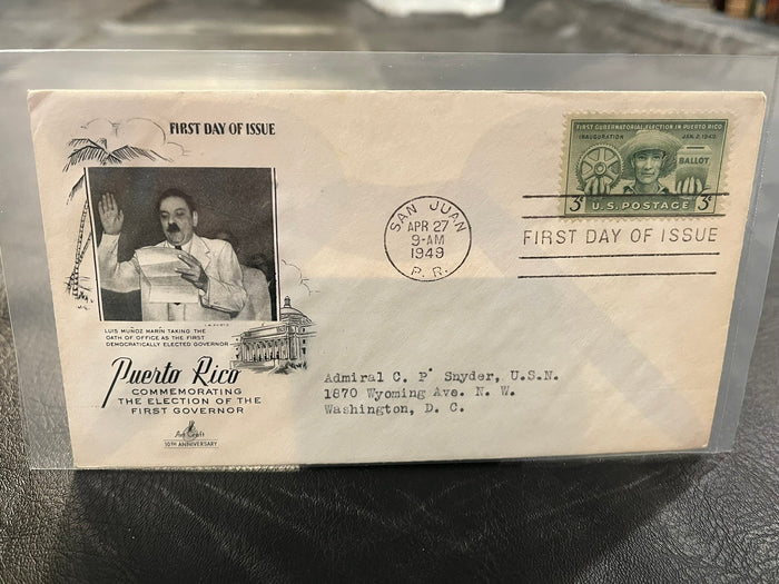 Puerto Rico First Governor FDC 1949