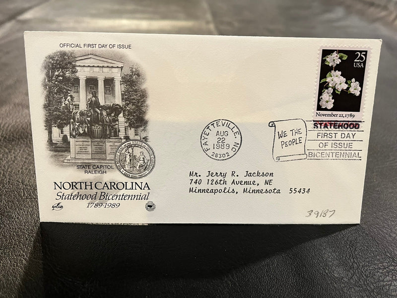 North Carolina Bicentennial FDC 1989