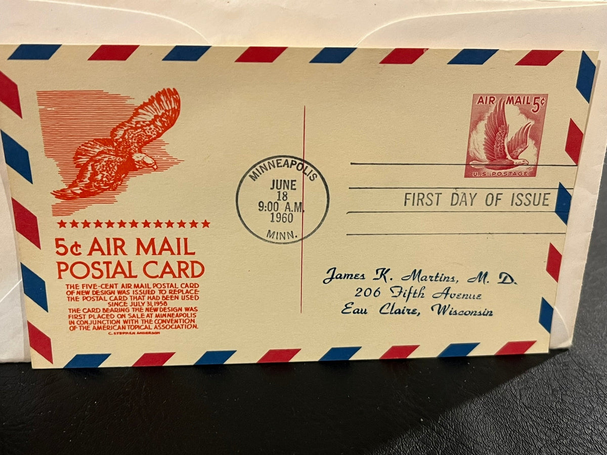 5c Air Mail Postal Card FDC