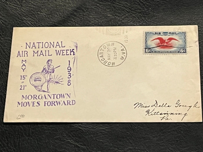National Air Mail Week 1938 - Morgantown W. Virginia