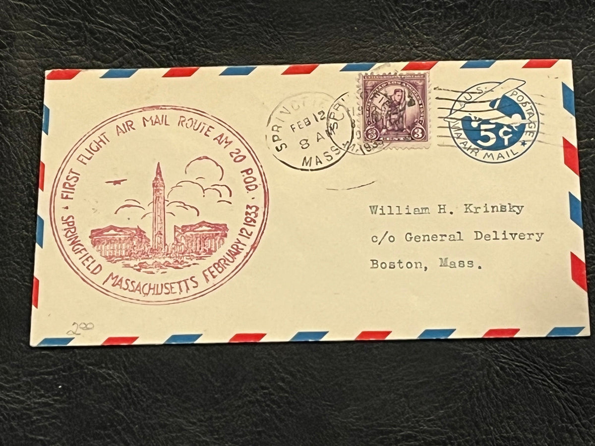 First flight Air Mail - Springfield, Mass 1934