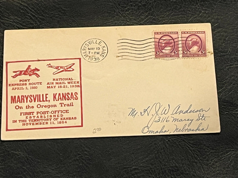 National Air Mail Week - Marysvile, Kansass 1938