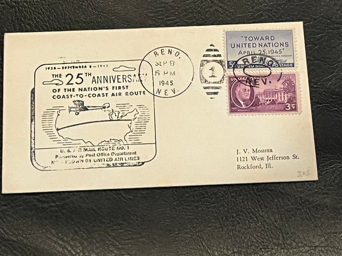 25th Anniversary of Nations First Coast to Cost Route. New York - California 1945