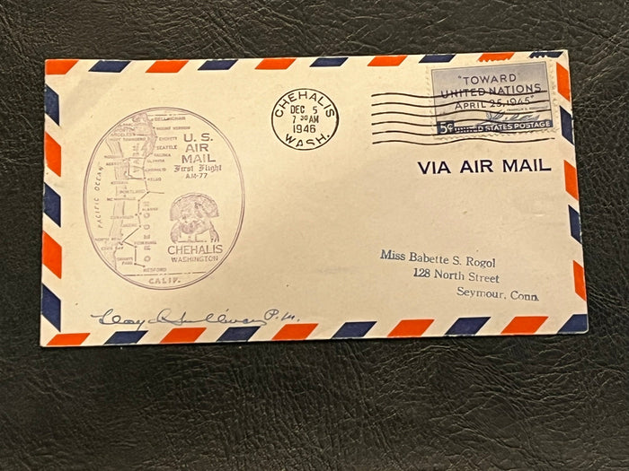 Chevalis Washington First flight cover 1946