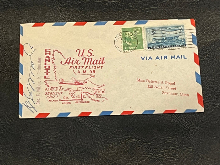 First Air Mail Flight - Charlotte, North Carolina 1949