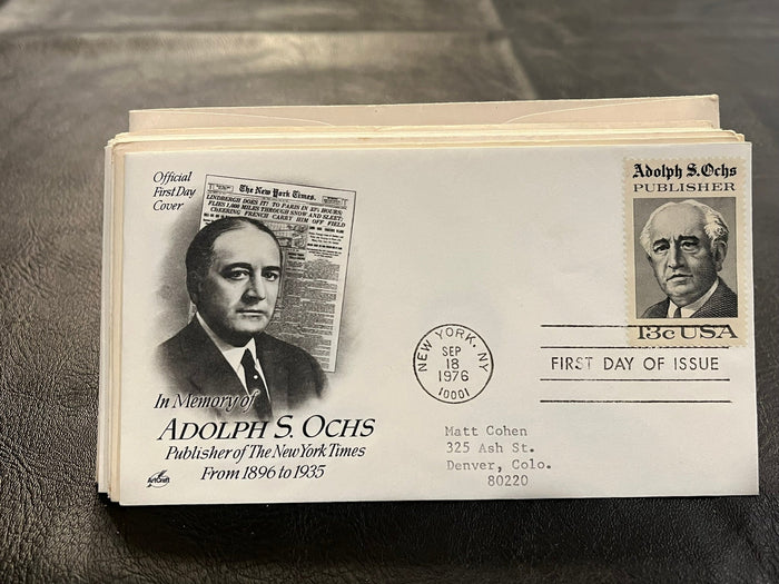 Honoring Adolph Ochs FDC