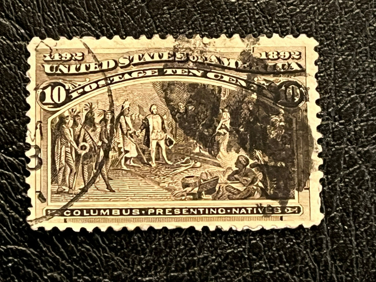 #237 - 1893 10c Columbian :Presenting Natives.