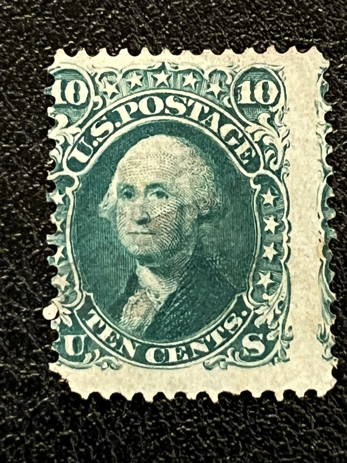 #68 1861 10c Washington yellow green