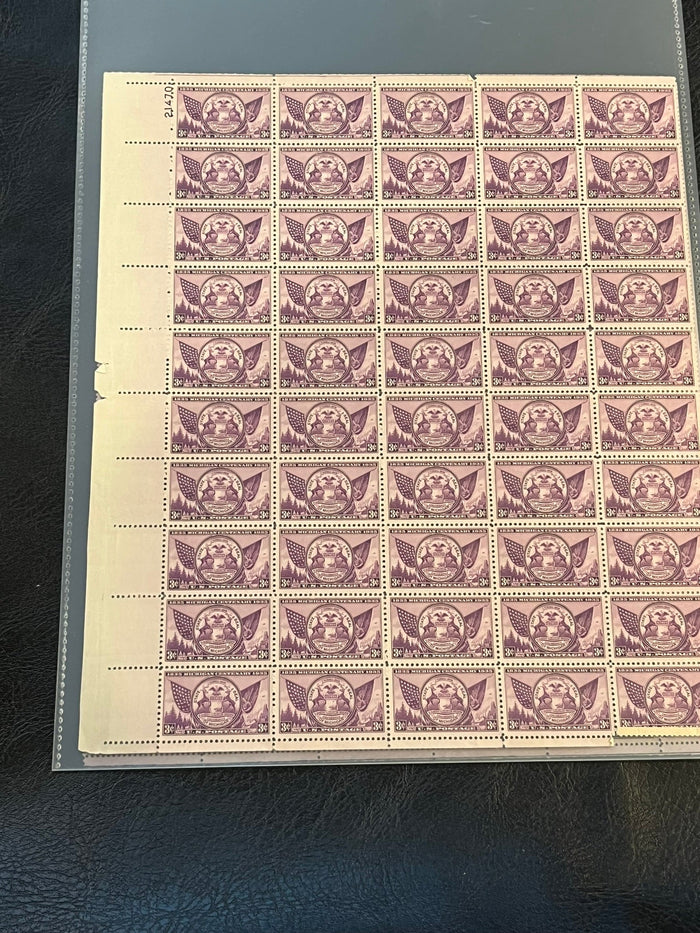 #775 1935 3c. Michigan Centenery Sheet Set
