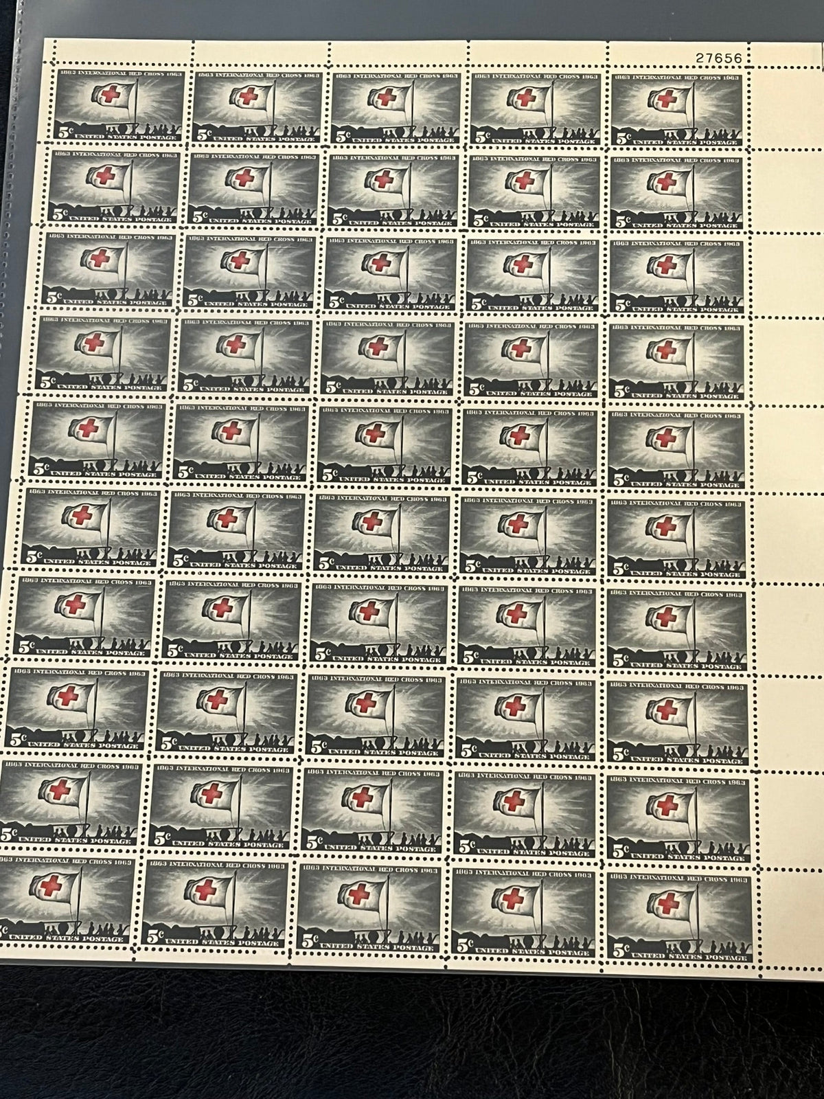 #1239 - 1963 5c International Red Cross Centennial Mint Sheet