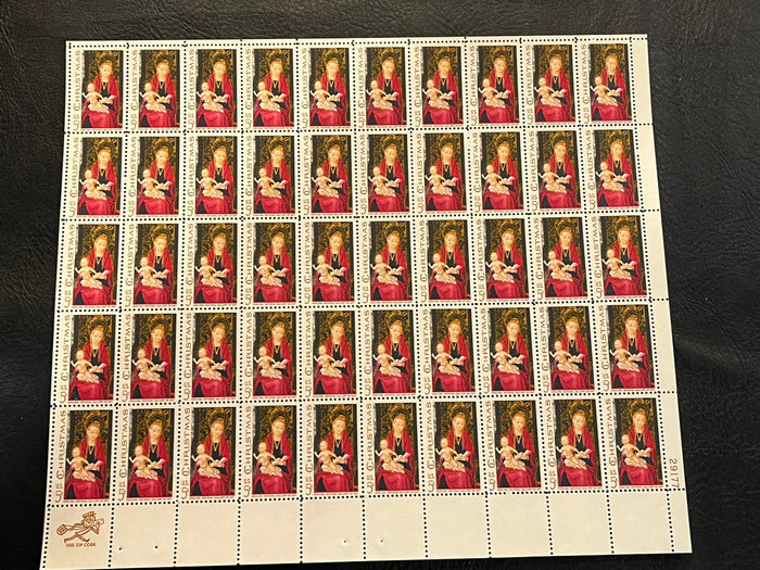 #1336 - 1967 5c Traditional Christmas: Madonna and Child Mint Sheet