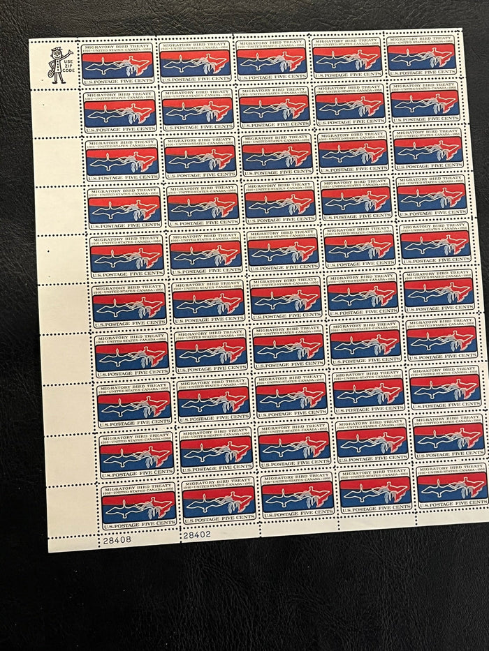 #1306 - 1966 5c Migratory Bird Treaty Mint Sheet