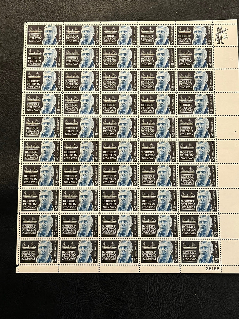 #1270 - 1965 5c Robert Fulton Mint Sheet