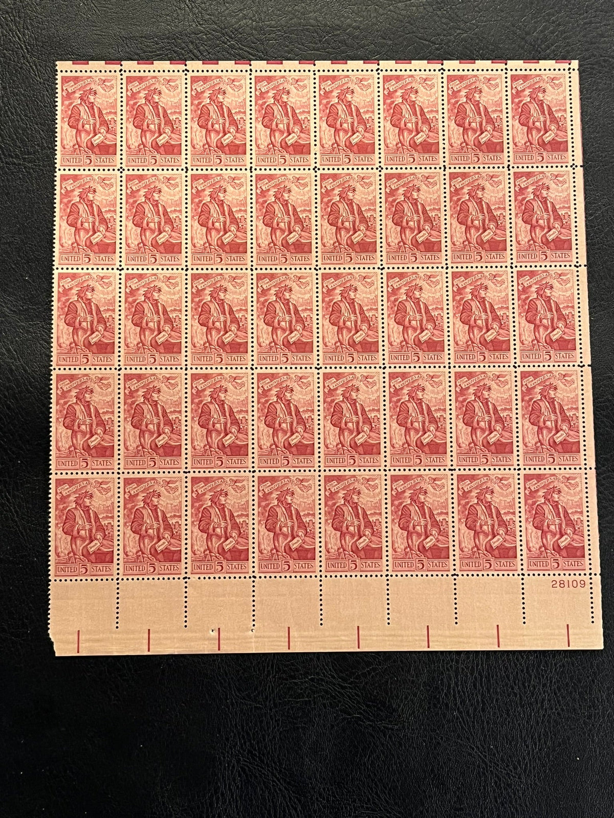 #1268 - 1965 5c Dante Alighieri Mint Sheet