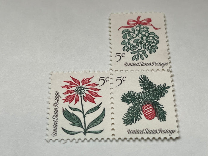 #1255,#1256,#1257 5c Christmas Stamps. (5 stamps included)