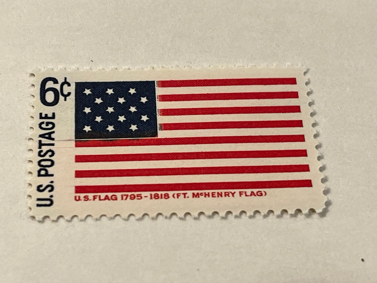 #1346 - 1968 6c Fort McHenry Flag (3 mnh stamps included)